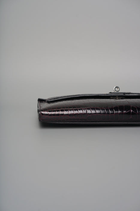 Hermes Kelly Cut in Prunoir Shiny Porosus