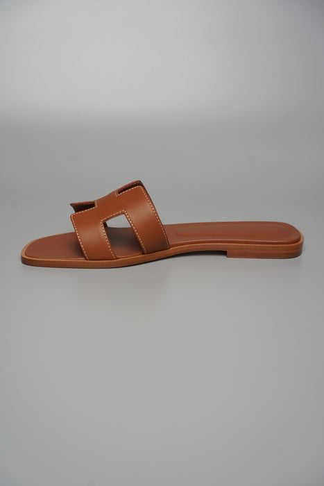 Hermes Oran Sandals in Gold Size 38 (Brand New)