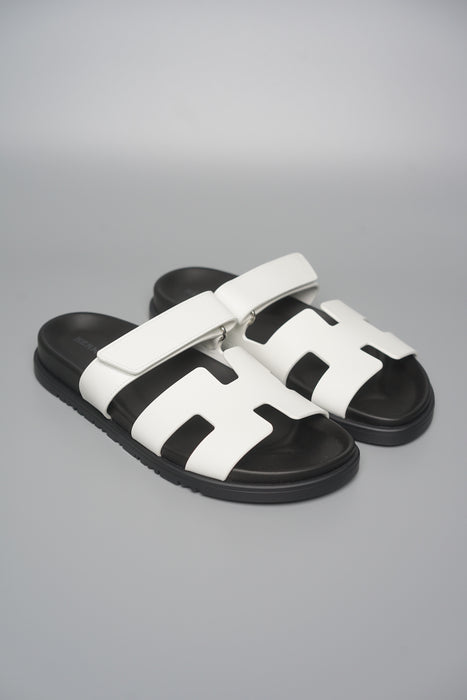 Hermes Chypre Sandal in White Size 38.5 (Brand New)