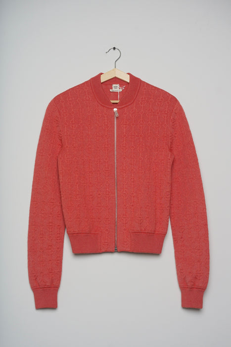 Hermes "Torsades Cliquetis Unies" Zipped Jacket in Rose Boise Size 36