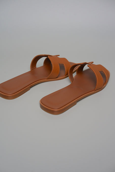 Hermes Oran Sandals in Gold Size 38.5 (Brand New)
