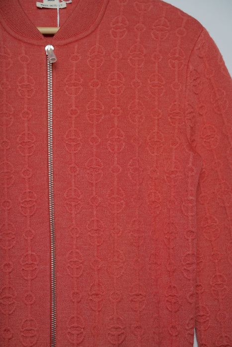 Hermes "Torsades Cliquetis Unies" Zipped Jacket in Rose Boise Size 36
