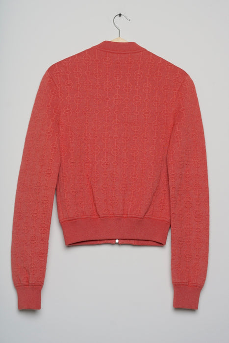 Hermes "Torsades Cliquetis Unies" Zipped Jacket in Rose Boise Size 36
