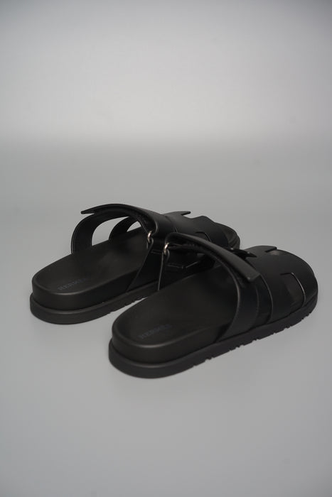 Hermes Chypre Sandal in Black Size 38.5 (Brand New)