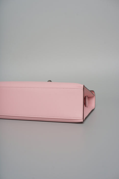 Hermes Kelly Pochette in Rose Sakura Phw (Brand New)