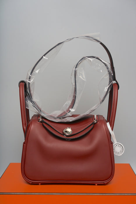 Hermes Mini Lindy II in Rouge H Phw (Brand New)