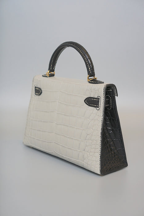 Hermes HSS Kelly 20 in Gris Perle Matte Alligator x Black Ghw