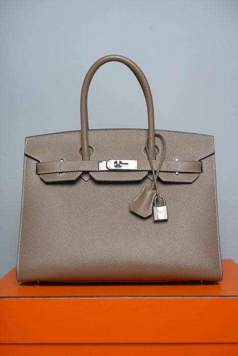 Hermes Birkin 30 Sellier in Etoupe Epsom Phw (Brand New)