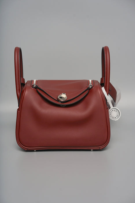 Hermes Mini Lindy II in Rouge H Phw (Brand New)