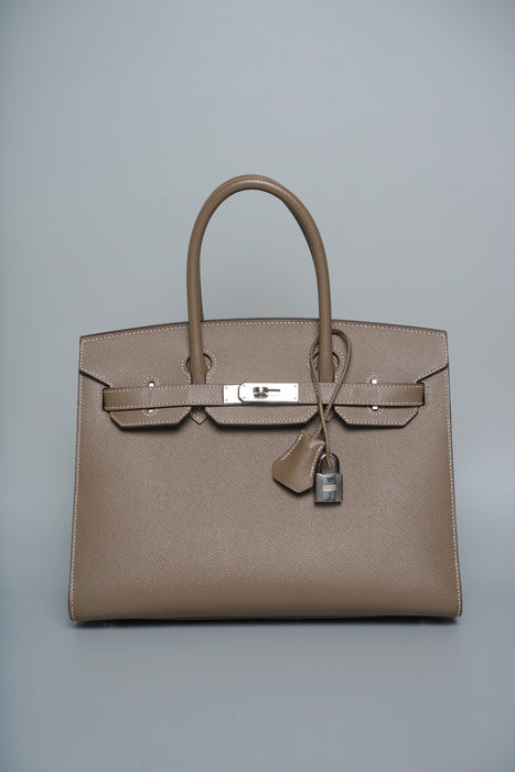 Hermes Birkin 30 Sellier in Etoupe Epsom Phw (Brand New)