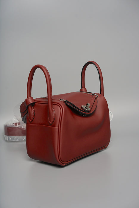 Hermes Mini Lindy II in Rouge H Phw (Brand New)