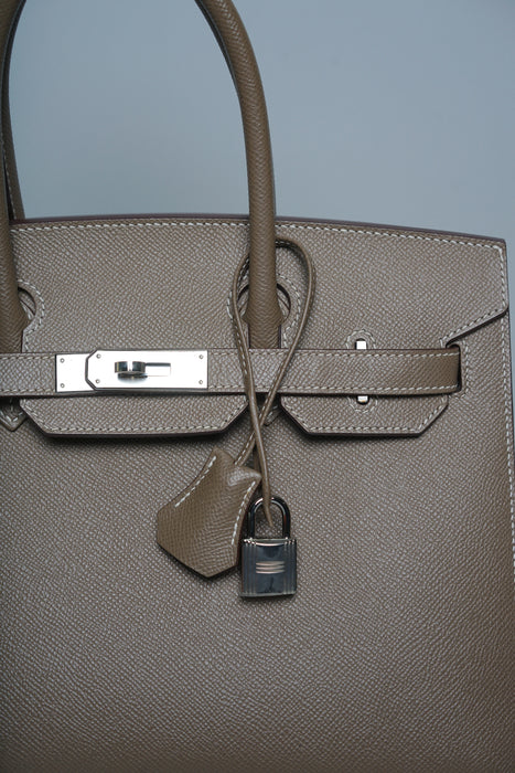 Hermes Birkin 30 Sellier in Etoupe Epsom Phw (Brand New)