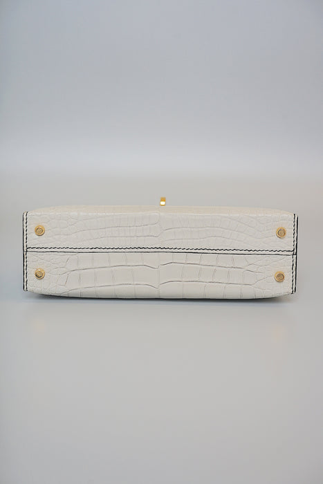 Hermes HSS Kelly 20 in Gris Perle Matte Alligator x Black Ghw