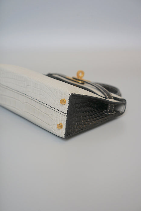 Hermes HSS Kelly 20 in Gris Perle Matte Alligator x Black Ghw