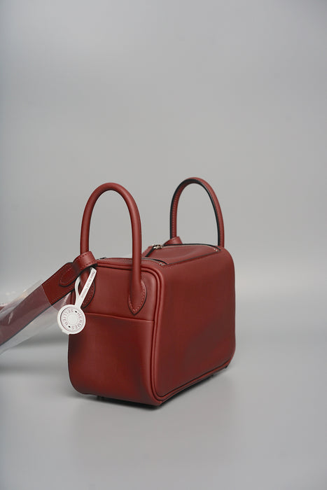 Hermes Mini Lindy II in Rouge H Phw (Brand New)