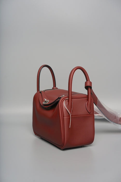 Hermes Mini Lindy II in Rouge H Phw (Brand New)