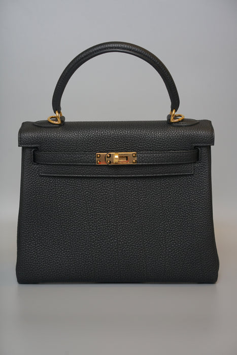 Hermes Kelly 25 in Black Togo Ghw (Brand New)