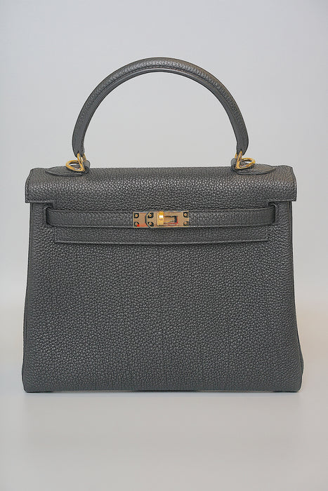 Hermes Kelly 25 in Black Togo Ghw