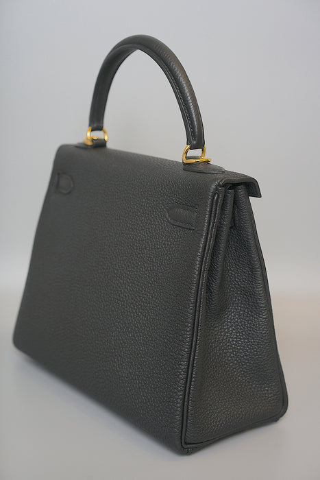 Hermes Kelly 25 in Black Togo Ghw
