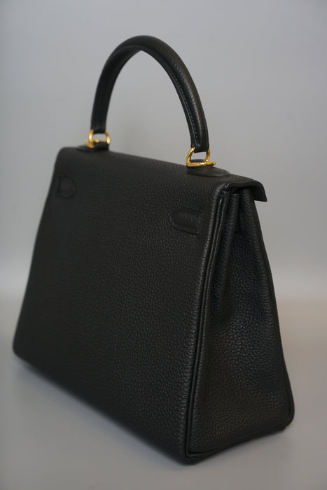 Hermes Kelly 25 in Black Togo Ghw (Brand New)