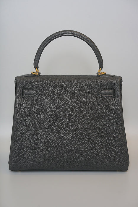 Hermes Kelly 25 in Black Togo Ghw