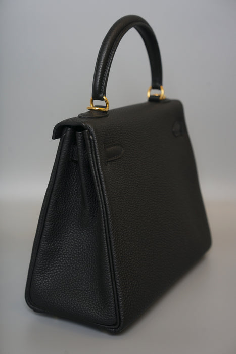 Hermes Kelly 25 in Black Togo Ghw (Brand New)