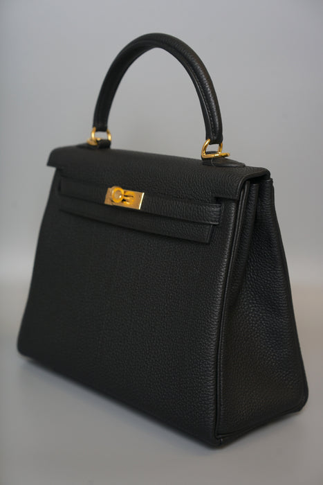 Hermes Kelly 25 in Black Togo Ghw (Brand New)