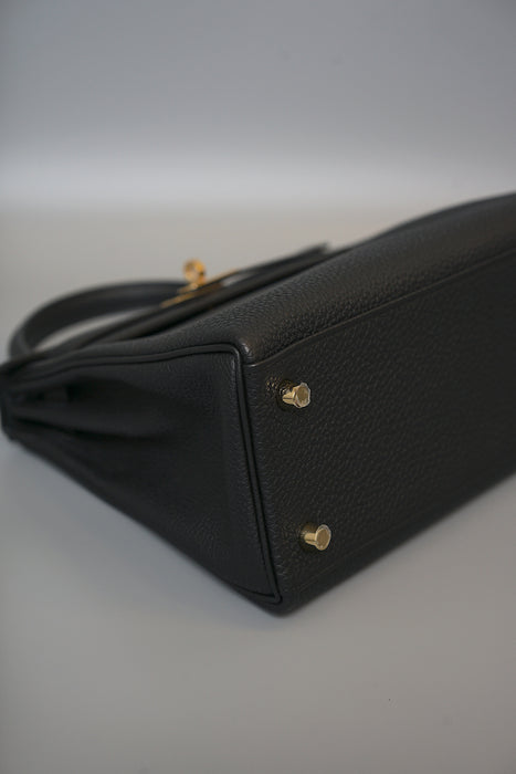 Hermes Kelly 25 in Black Togo Ghw