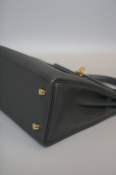 Hermes Kelly 25 in Black Togo Ghw