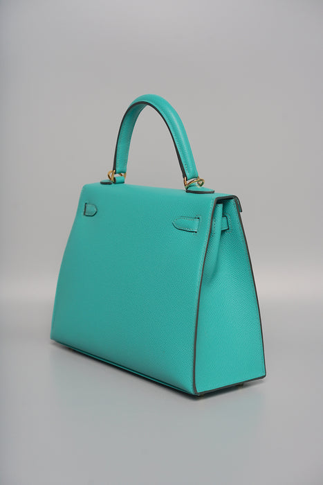 Hermes Kelly 25 in Vert Verone Ghw