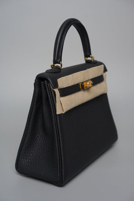 Hermes Kelly 25 in Noir Togo Ghw (Brand New)
