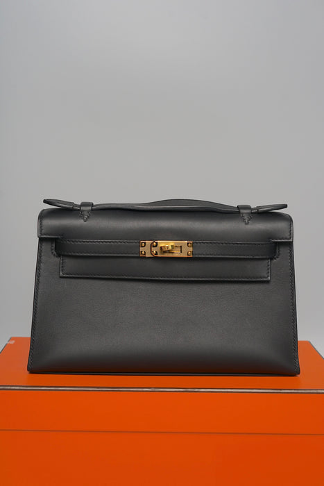 Hermes Kelly Pochette in Black Ghw( Brand New)