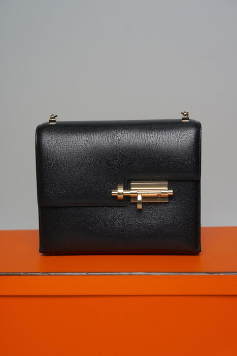 Hermes Mini Verrou in Black Chevre Ghw
