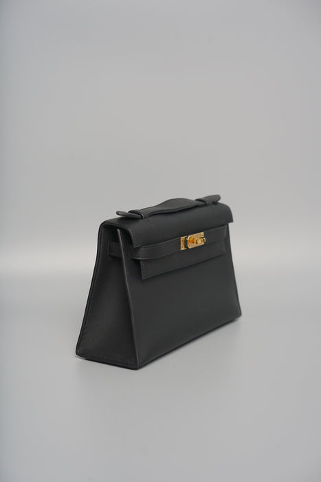 Hermes Kelly Pochette in Black Ghw( Brand New)