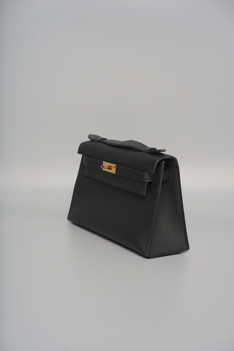 Hermes Kelly Pochette in Black Ghw( Brand New)