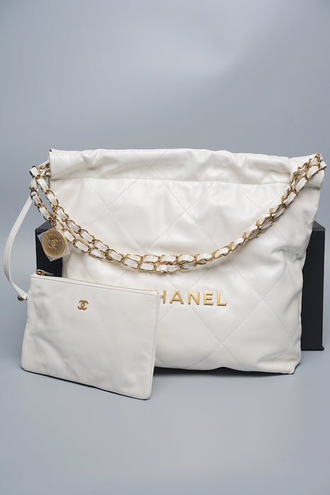 Chanel 22 Small in White Ghw (Brand New)