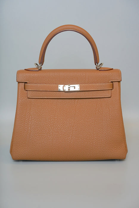 Hermes Kelly 25 in Gold Togo Phw (Brand New)