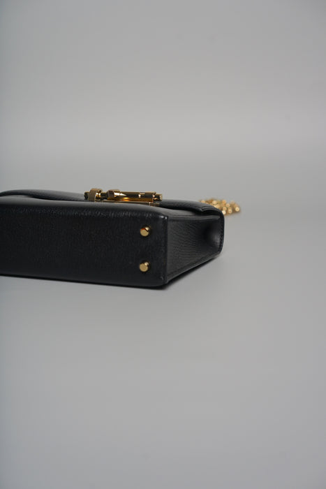 Hermes Mini Verrou in Black Chevre Ghw
