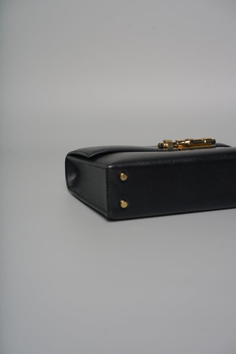 Hermes Mini Verrou in Black Chevre Ghw