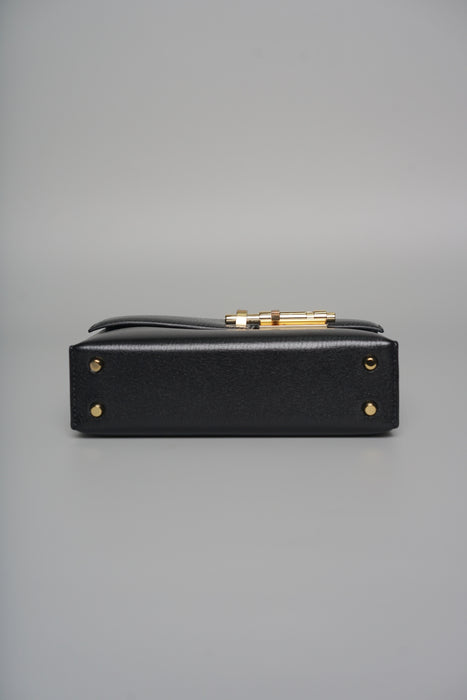 Hermes Mini Verrou in Black Chevre Ghw