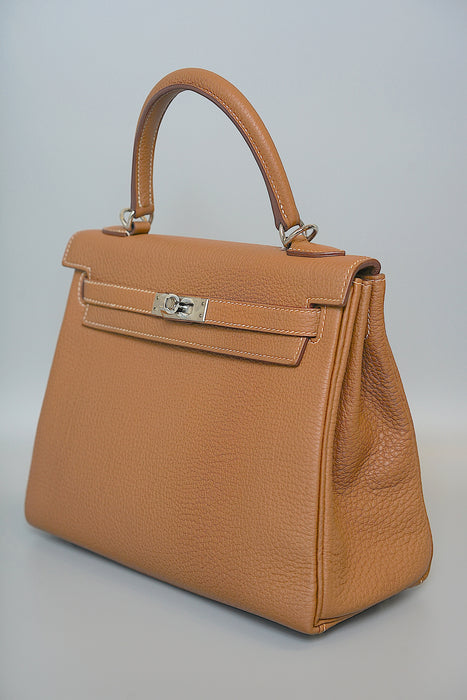 Hermes Kelly 25 in Gold Togo Phw (Brand New)