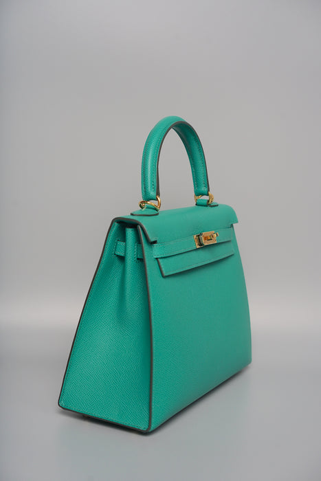 Hermes Kelly 25  in Vert Jade Ghw