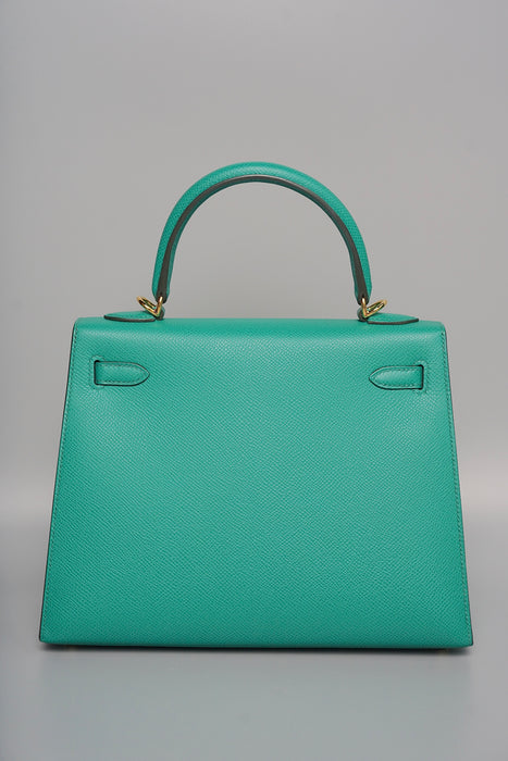 Hermes Kelly 25  in Vert Jade Ghw