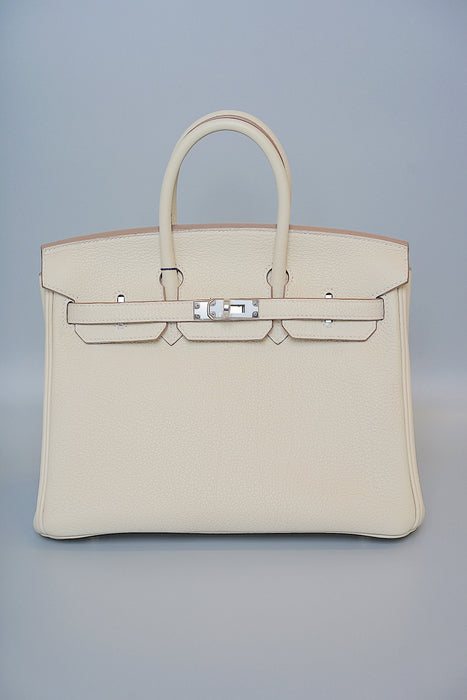 Hermes Birkin 25 Sellier in Craie Togo Phw