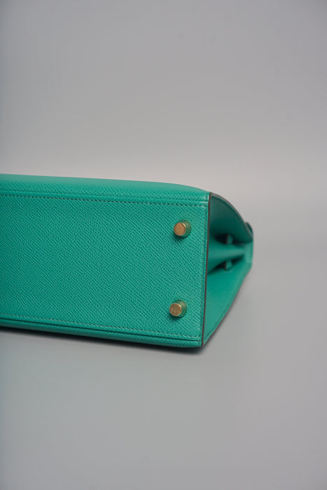 Hermes Kelly 25  in Vert Jade Ghw