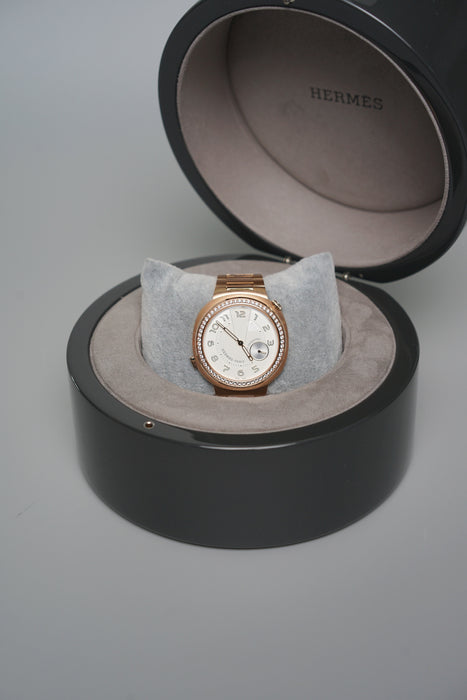 Hermes Cut Le Temps Suspendu watch, Large model, 39 mm in Rose Gold (Brand New)