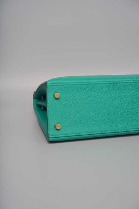 Hermes Kelly 25  in Vert Jade Ghw