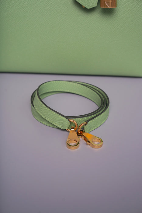 Hermes Kelly 25 in Vert Criquet Ghw