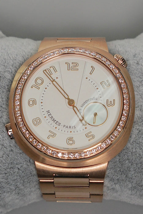 Hermes Cut Le Temps Suspendu watch, Large model, 39 mm in Rose Gold (Brand New)