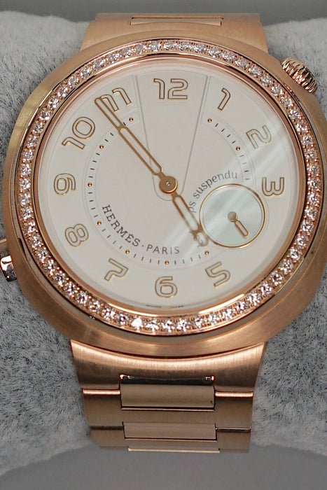 Hermes Cut Le Temps Suspendu watch, Large model, 39 mm in Rose Gold (Brand New)